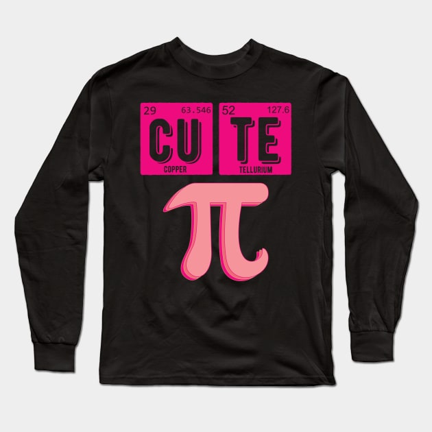 Cute Pie Pi Day Cutie Math Periodic Table Pink math teacher Long Sleeve T-Shirt by Gaming champion